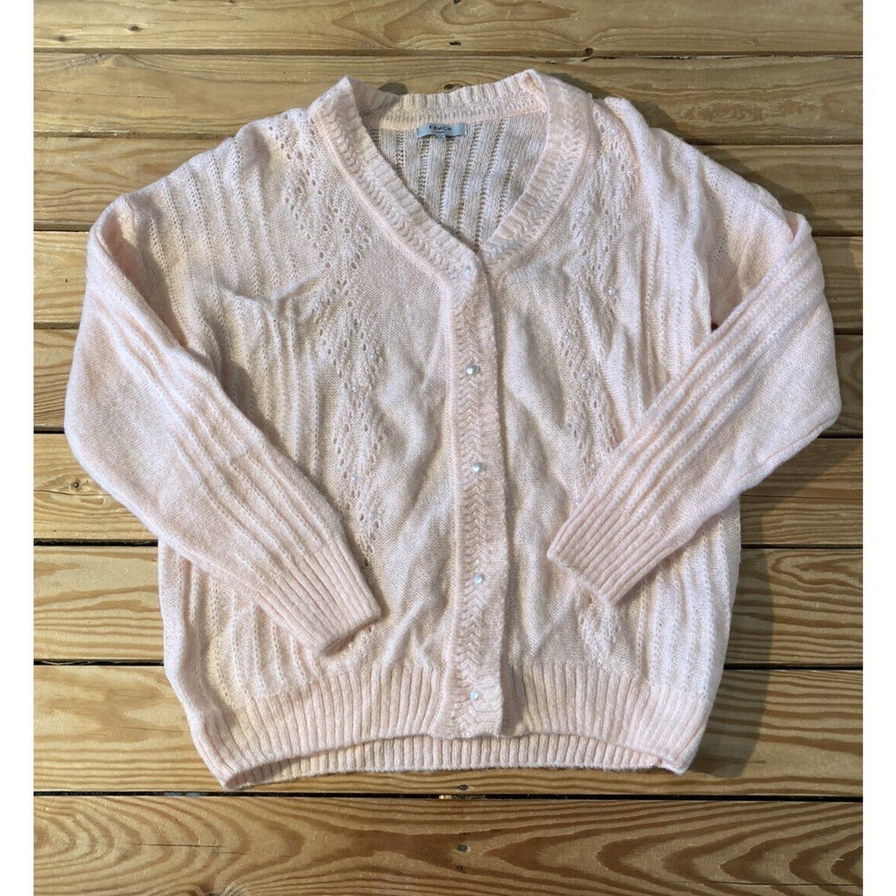 NEW FRNCH Button Up Cardigan Sweater Size Small Women’s Pink